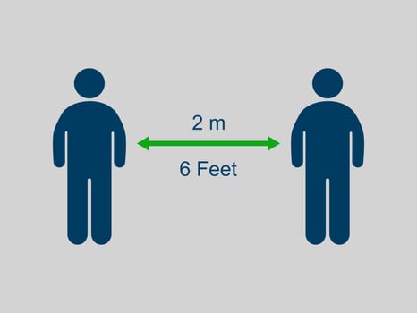 Coronavirus epidemic prevention measures.Steps to protect themselves.Maintain a distance of 2 meter. Illustration vector