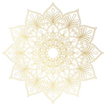 gold gradient mandala Components of a carpet pattern used to decorate book covers. png