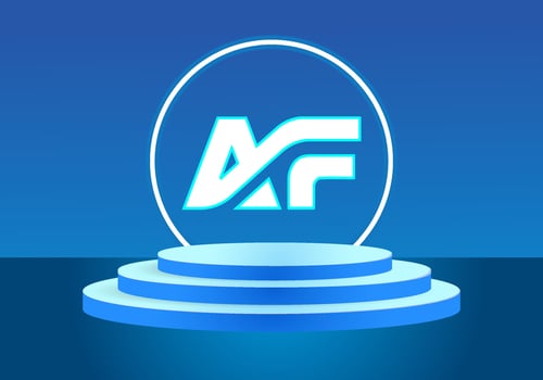 Letter AF blue logo sign. Vector logo design for business.