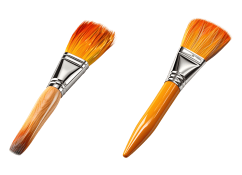 AI generated set collection of paint brushes png