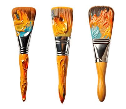 AI generated Set of Paint Brushes with Paint Marks png