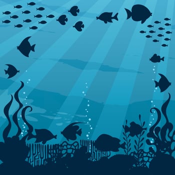 Underwater Cartoon Landscape vector