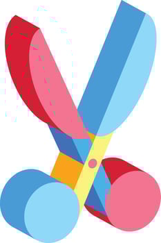 face scissors  illustration design, art and creativity vector