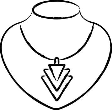 Necklace hand drawn vector illustration