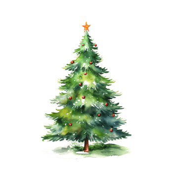 AI generated Watercolor Christmas Trees. Clipart. AI generated. png