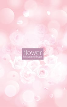 Romance rose flower background design. vector