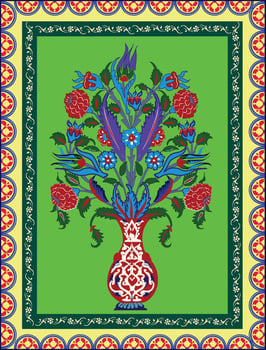 Indian mughal flower motif background border, Seamless floral wall pattern of the Mughal era, Mughal Traditional colourful arch gate vector pattern,