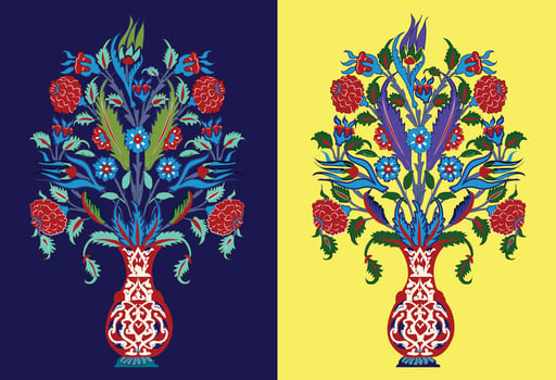 Indian mughal flower motif background border, Seamless floral wall pattern of the Mughal era, Mughal Traditional colourful arch gate vector pattern,