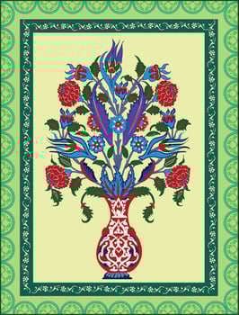 Indian mughal flower motif background border, Seamless floral wall pattern of the Mughal era, Mughal Traditional colourful arch gate vector pattern,