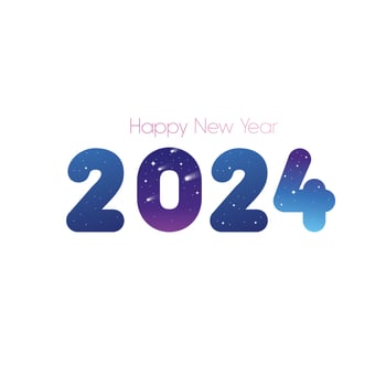 happy new year 2024 with white background vector