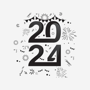 2024 New Year and Christmas logo  2024 number design and illustration vector