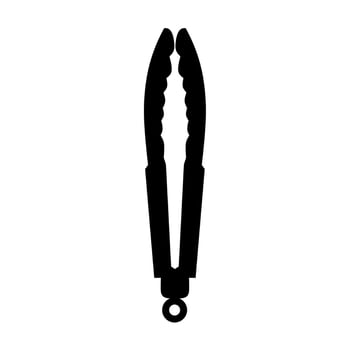 Fried food tongs vector silhouette. Much needed for creative design materials. Barbecue tongs.