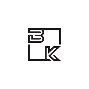 BK futuristic in line concept with high quality logo design vector