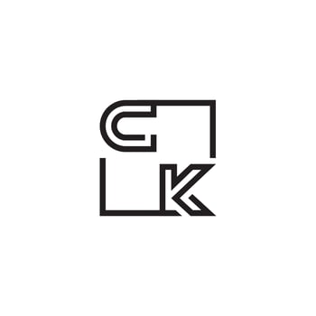 CK futuristic in line concept with high quality logo design vector