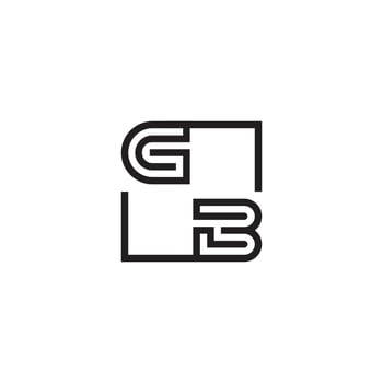 GB futuristic in line concept with high quality logo design vector