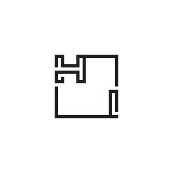 HI futuristic in line concept with high quality logo design vector