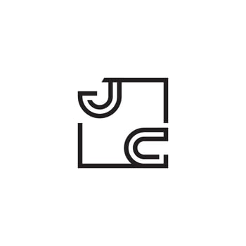 JC futuristic in line concept with high quality logo design vector