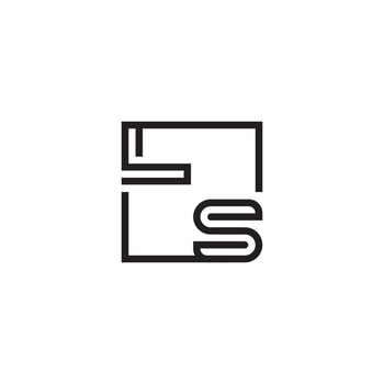 LS futuristic in line concept with high quality logo design vector