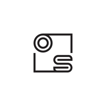 OS futuristic in line concept with high quality logo design vector