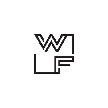 WF futuristic in line concept with high quality logo design vector