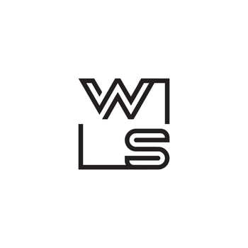 WS futuristic in line concept with high quality logo design vector