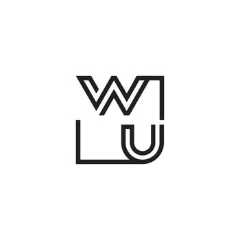 WU futuristic in line concept with high quality logo design vector