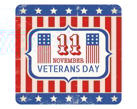 Retro emblem for american Veterans day. vector