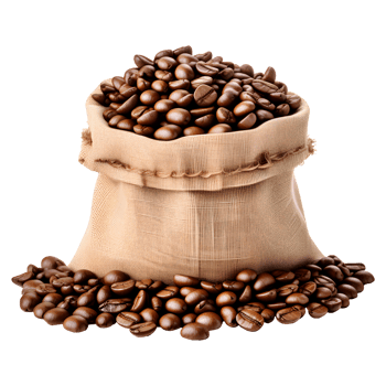 AI generated Coffee Beans in Bag Isolated on White Background png