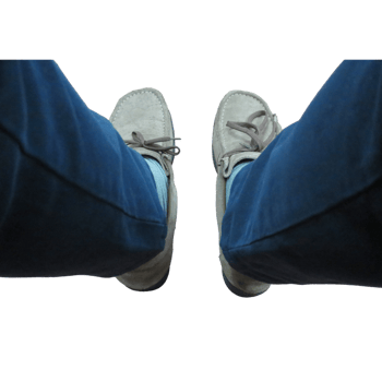 Pair of legs with shoes seen from above- png