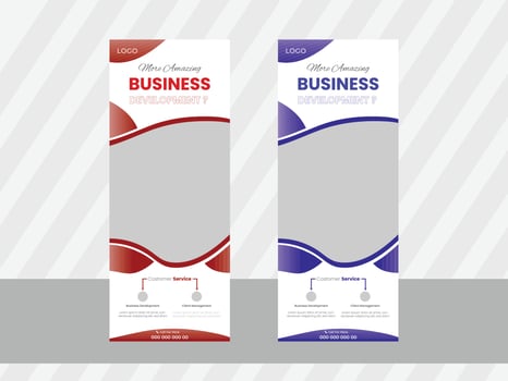 Simple And creative Roll up banner design template Free vector