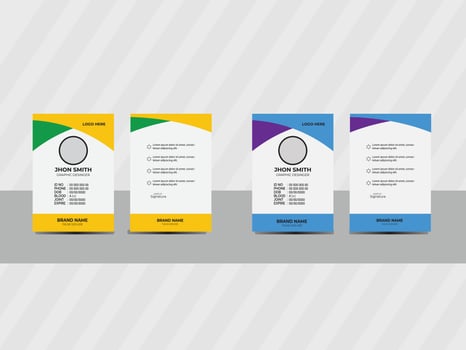 Simple ID Card Design Template. vector