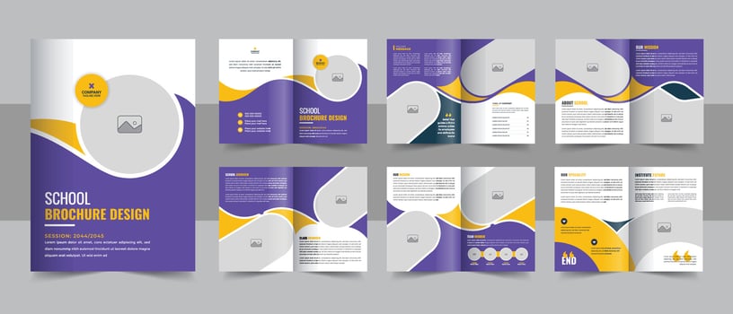 Kids Back to school brochure template, modern new year education school admission brochure company profile vector