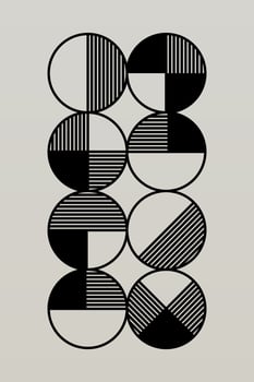 Abstract Geometric Bauhaus Wall Decoration Poster. Mid Century Modern Wall Art vector