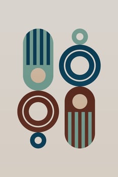 Abstract Geometric Bauhaus Wall Decoration Poster. Mid Century Modern Wall Art vector