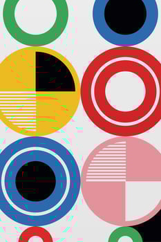 Abstract Geometric Bauhaus Wall Decoration Poster. Mid Century Modern Wall Art vector
