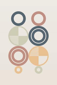 Abstract Geometric Bauhaus Wall Decoration Poster. Mid Century Modern Wall Art vector