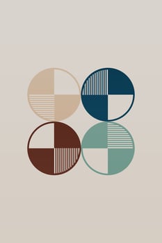 Abstract Geometric Bauhaus Wall Decoration Poster. Mid Century Modern Wall Art vector