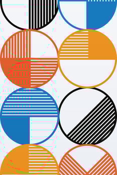 Abstract Geometric Bauhaus Wall Decoration Poster. Mid Century Modern Wall Art vector