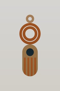 Abstract Geometric Bauhaus Wall Decoration Poster. Mid Century Modern Wall Art vector
