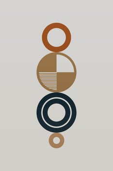 Abstract Geometric Bauhaus Wall Decoration Poster. Mid Century Modern Wall Art vector