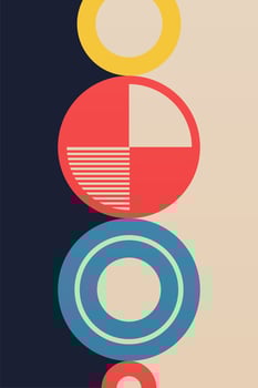 Abstract Geometric Bauhaus Wall Decoration Poster. Mid Century Modern Wall Art vector