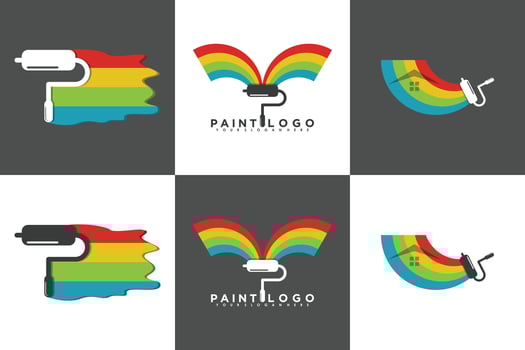 collection of house paint logo design with creative concept vector