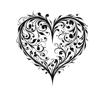 A Decorative love heart symbol clipart, A doodle heart vector isolated on a white background