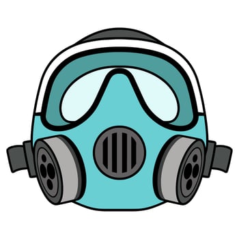 A Respirator gas mask vector illustration isolated on a white background