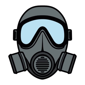 A Respirator gas mask vector illustration isolated on a white background