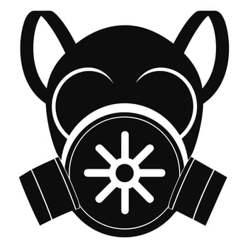 A silhouette of Respirator mask isolated on a white background, A Respirator gas mask vector free