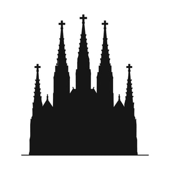 A Sagrada Familia silhouette vector isolated on a white background