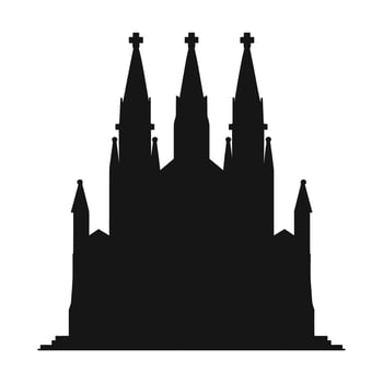 A Silhouette of Sagrada Familia isolated on a white background vector