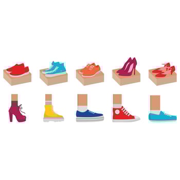 Illustration of shoes pack vector