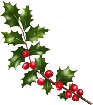 AI generated An image of holly branches. Ai-generated. png
